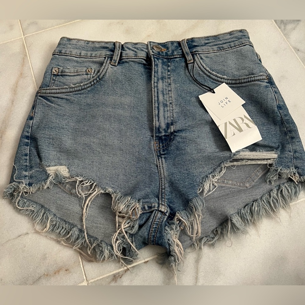 Zara Denim High Waisted Shorts